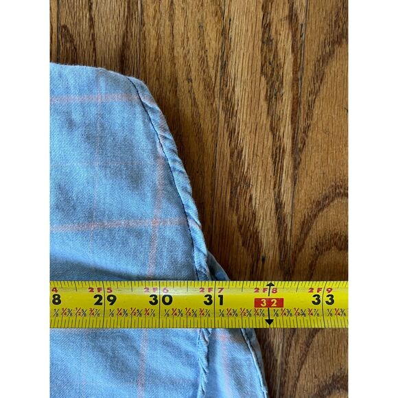 FAHERTY Light Blue Pink Check Button Up Tunic Shirt Dress Women's Size XS - Picture 7 of 9